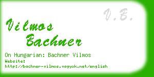 vilmos bachner business card
